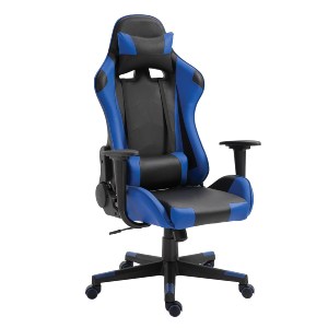 Artelibre - 14730006 ΚΑΡΕΚΛΑ ΓΡΑΦΕΙΟΥ ARTELIBRE GAMING NAVAN ΜΠΛΕ/ΜΑΥΡΟ PVC 68X53X122-131CM
