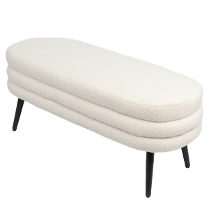 Artelibre - 14770099 ΠΑΓΚΑΚΙ OTTOMAN ARTELIBRE TONDO ΛΕΥΚΟ ΥΦΑΣΜΑ TEDDY/ΜΕΤΑΛΛΟ 42X112X44CM