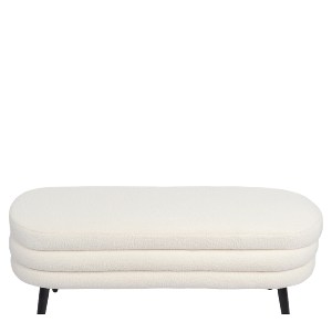 Artelibre - 14770099 ΠΑΓΚΑΚΙ OTTOMAN ARTELIBRE TONDO ΛΕΥΚΟ ΥΦΑΣΜΑ TEDDY/ΜΕΤΑΛΛΟ 42X112X44CM