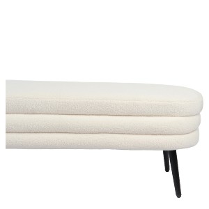 Artelibre - 14770099 ΠΑΓΚΑΚΙ OTTOMAN ARTELIBRE TONDO ΛΕΥΚΟ ΥΦΑΣΜΑ TEDDY/ΜΕΤΑΛΛΟ 42X112X44CM