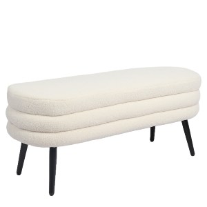 Artelibre - 14770099 ΠΑΓΚΑΚΙ OTTOMAN ARTELIBRE TONDO ΛΕΥΚΟ ΥΦΑΣΜΑ TEDDY/ΜΕΤΑΛΛΟ 42X112X44CM