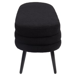 Artelibre - 14770100 ΠΑΓΚΑΚΙ OTTOMAN ARTELIBRE TONDO ΜΑΥΡΟ ΥΦΑΣΜΑ TEDDY/ΜΕΤΑΛΛΟ 42X112X44CM