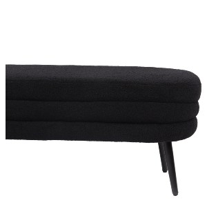 Artelibre - 14770100 ΠΑΓΚΑΚΙ OTTOMAN ARTELIBRE TONDO ΜΑΥΡΟ ΥΦΑΣΜΑ TEDDY/ΜΕΤΑΛΛΟ 42X112X44CM