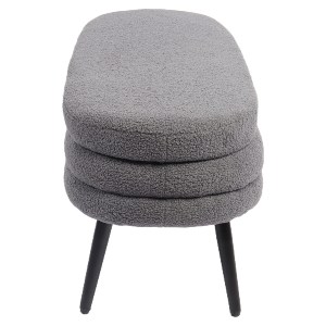 Artelibre - 14770101 ΠΑΓΚΑΚΙ OTTOMAN ARTELIBRE TONDO ΓΚΡΙ ΥΦΑΣΜΑ TEDDY/ΜΕΤΑΛΛΟ 42X112X44CM