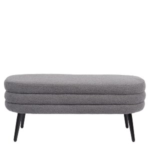 Artelibre - 14770101 ΠΑΓΚΑΚΙ OTTOMAN ARTELIBRE TONDO ΓΚΡΙ ΥΦΑΣΜΑ TEDDY/ΜΕΤΑΛΛΟ 42X112X44CM