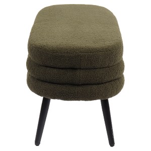 Artelibre - 14770102 ΠΑΓΚΑΚΙ OTTOMAN ARTELIBRE TONDO ΠΡΑΣΙΝΟ ΥΦΑΣΜΑ TEDDY/ΜΕΤΑΛΛΟ 42X112X44CM