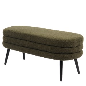 Artelibre - 14770102 ΠΑΓΚΑΚΙ OTTOMAN ARTELIBRE TONDO ΠΡΑΣΙΝΟ ΥΦΑΣΜΑ TEDDY/ΜΕΤΑΛΛΟ 42X112X44CM