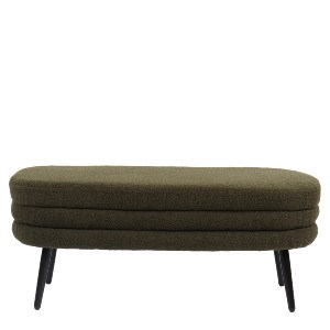 Artelibre - 14770102 ΠΑΓΚΑΚΙ OTTOMAN ARTELIBRE TONDO ΠΡΑΣΙΝΟ ΥΦΑΣΜΑ TEDDY/ΜΕΤΑΛΛΟ 42X112X44CM
