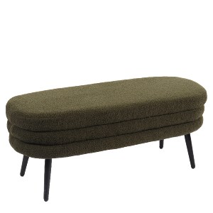 Artelibre - 14770102 ΠΑΓΚΑΚΙ OTTOMAN ARTELIBRE TONDO ΠΡΑΣΙΝΟ ΥΦΑΣΜΑ TEDDY/ΜΕΤΑΛΛΟ 42X112X44CM