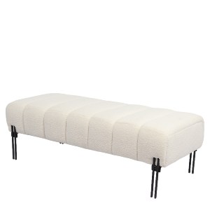 Artelibre - 14770103 ΠΑΓΚΑΚΙ OTTOMAN ARTELIBRE KUBO ΛΕΥΚΟ ΥΦΑΣΜΑ TEDDY/ΜΕΤΑΛΛΟ 40X116.5X50CM