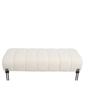 Artelibre - 14770103 ΠΑΓΚΑΚΙ OTTOMAN ARTELIBRE KUBO ΛΕΥΚΟ ΥΦΑΣΜΑ TEDDY/ΜΕΤΑΛΛΟ 40X116.5X50CM