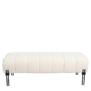 Artelibre - 14770103 ΠΑΓΚΑΚΙ OTTOMAN ARTELIBRE KUBO ΛΕΥΚΟ ΥΦΑΣΜΑ TEDDY/ΜΕΤΑΛΛΟ 40X116.5X50CM