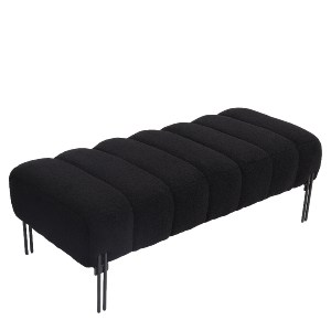 Artelibre - 14770104 ΠΑΓΚΑΚΙ OTTOMAN ARTELIBRE KUBO ΜΑΥΡΟ ΥΦΑΣΜΑ TEDDY/ΜΕΤΑΛΛΟ 40X116.5X50CM