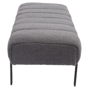 Artelibre - 14770105 ΠΑΓΚΑΚΙ OTTOMAN ARTELIBRE KUBO ΓΚΡΙ ΥΦΑΣΜΑ TEDDY/ΜΕΤΑΛΛΟ 40X116.5X50CM