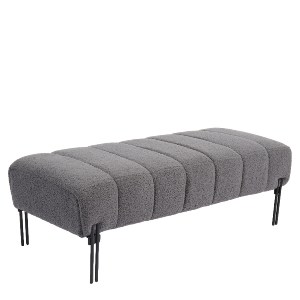 Artelibre - 14770105 ΠΑΓΚΑΚΙ OTTOMAN ARTELIBRE KUBO ΓΚΡΙ ΥΦΑΣΜΑ TEDDY/ΜΕΤΑΛΛΟ 40X116.5X50CM