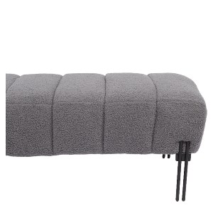Artelibre - 14770105 ΠΑΓΚΑΚΙ OTTOMAN ARTELIBRE KUBO ΓΚΡΙ ΥΦΑΣΜΑ TEDDY/ΜΕΤΑΛΛΟ 40X116.5X50CM