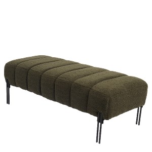 Artelibre - 14770106 ΠΑΓΚΑΚΙ OTTOMAN ARTELIBRE KUBO ΠΡΑΣΙΝΟ ΥΦΑΣΜΑ TEDDY/ΜΕΤΑΛΛΟ 40X116.5X50CM