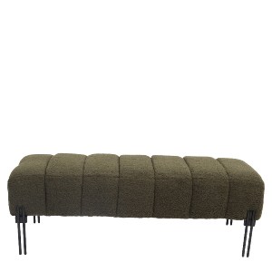 Artelibre - 14770106 ΠΑΓΚΑΚΙ OTTOMAN ARTELIBRE KUBO ΠΡΑΣΙΝΟ ΥΦΑΣΜΑ TEDDY/ΜΕΤΑΛΛΟ 40X116.5X50CM