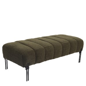 Artelibre - 14770106 ΠΑΓΚΑΚΙ OTTOMAN ARTELIBRE KUBO ΠΡΑΣΙΝΟ ΥΦΑΣΜΑ TEDDY/ΜΕΤΑΛΛΟ 40X116.5X50CM