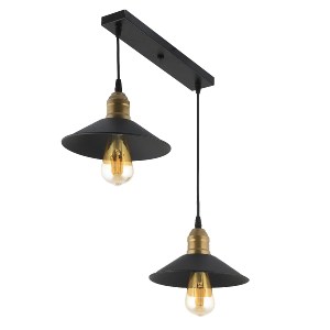 Artelibre - 14780172 ΦΩΤΙΣΤΙΚΟ ΚΡΕΜΑΣΤΟ ARTELIBRE ANTLIA ΔΙΦΩΤΟ ΜΑΥΡΟ ΜΕΤΑΛΛΟ 55X65CM