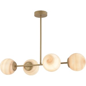 Artelibre - 14780180 ΦΩΤΙΣΤΙΚΟ ΚΡΕΜΑΣΤΟ CHAMAELEON ΤΕΤΡΑΦΩΤΟ ΧΡΥΣΟ/ΜΕΛΙ ΜΕΤΑΛΛΟ/ΓΥΑΛΙ 74X56CM