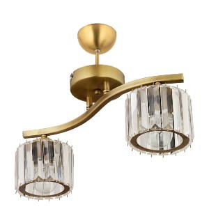 Artelibre - 14780189 ΦΩΤΙΣΤΙΚΟ ΚΡΕΜΑΣΤΟ ARTELIBRE CIRCINUS ΔΙΦΩΤΟ ΧΡΥΣΟ ΜΕΤΑΛΛΟ/ΓΥΑΛΙ 45X22CM