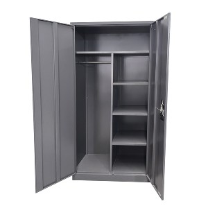 Artelibre - 14800008 ΝΤΟΥΛΑΠΑ ARTELIBRE DWALIN ΣΚΟΥΡΟ ΓΚΡΙ ΜΕΤΑΛΛΟ 90X45X180CM