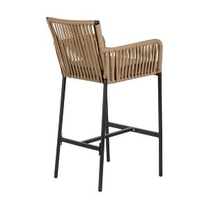 Artelibre - 14840016 ΣΚΑΜΠΟ ARTELIBRE KINTAMPO ΜΠΕΖ/ΜΑΥΡΟ ΑΛΟΥΜΙΝΙΟ/RATTAN 55X58X108CM