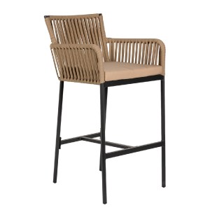 Artelibre - 14840016 ΣΚΑΜΠΟ ARTELIBRE KINTAMPO ΜΠΕΖ/ΜΑΥΡΟ ΑΛΟΥΜΙΝΙΟ/RATTAN 55X58X108CM
