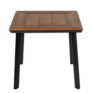 Artelibre - 14840031 ΤΡΑΠΕΖΙ ΚΗΠΟΥ ARTELIBRE EPUPA ΜΑΥΡΟ/ΚΑΡΥΔΙ ΑΛΟΥΜΙΝΙΟ/ΞΥΛΟ 80X80X73CM