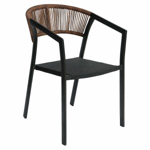 Artelibre - 14840100 ΠΟΛΥΘΡΟΝΑ ΚΗΠΟΥ ARTELIBRE FIJI ΜΑΥΡΟ/ΦΥΣΙΚΟ ΑΛΟΥΜΙΝΙΟ/RATTAN 56X60X78CM