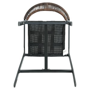 Artelibre - 14840109 ΣΚΑΜΠΟ BAR ARTELIBRE SANTORINI ΜΑΥΡΟ/ΦΥΣΙΚΟ ΑΛΟΥΜΙΝΙΟ/RATTAN 55X56X99CM
