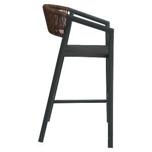 Artelibre - 14840109 ΣΚΑΜΠΟ BAR ARTELIBRE SANTORINI ΜΑΥΡΟ/ΦΥΣΙΚΟ ΑΛΟΥΜΙΝΙΟ/RATTAN 55X56X99CM