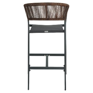 Artelibre - 14840109 ΣΚΑΜΠΟ BAR ARTELIBRE SANTORINI ΜΑΥΡΟ/ΦΥΣΙΚΟ ΑΛΟΥΜΙΝΙΟ/RATTAN 55X56X99CM