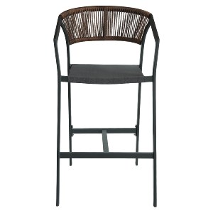 Artelibre - 14840109 ΣΚΑΜΠΟ BAR ARTELIBRE SANTORINI ΜΑΥΡΟ/ΦΥΣΙΚΟ ΑΛΟΥΜΙΝΙΟ/RATTAN 55X56X99CM
