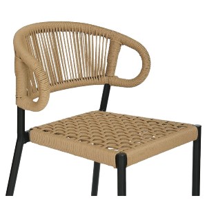Artelibre - 14840126 ΣΚΑΜΠΟ BAR ARTELIBRE CEBU ΜΑΥΡΟ/ΦΥΣΙΚΟ ΑΛΟΥΜΙΝΙΟ/RATTAN 60X60X99CM