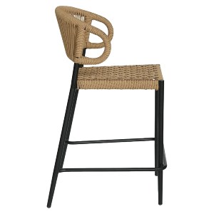 Artelibre - 14840126 ΣΚΑΜΠΟ BAR ARTELIBRE CEBU ΜΑΥΡΟ/ΦΥΣΙΚΟ ΑΛΟΥΜΙΝΙΟ/RATTAN 60X60X99CM