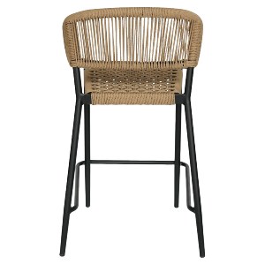 Artelibre - 14840126 ΣΚΑΜΠΟ BAR ARTELIBRE CEBU ΜΑΥΡΟ/ΦΥΣΙΚΟ ΑΛΟΥΜΙΝΙΟ/RATTAN 60X60X99CM