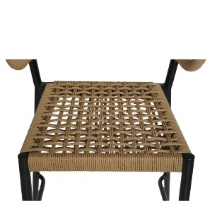Artelibre - 14840126 ΣΚΑΜΠΟ BAR ARTELIBRE CEBU ΜΑΥΡΟ/ΦΥΣΙΚΟ ΑΛΟΥΜΙΝΙΟ/RATTAN 60X60X99CM