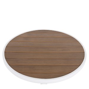 Artelibre - 14840141 ΤΡΑΠΕΖΙ ΚΗΠΟΥ ARTELIBRE RAROTONGA ΛΕΥΚΟ/ΚΑΡΥΔΙ ΑΛΟΥΜΙΝΙΟ/POLYWOOD Φ60X70CM