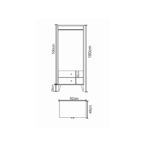 Artelibre - 14870041 ΝΤΟΥΛΑΠΑ ΔΙΦΥΛΛΗ AMARI ΑΝΘΡΑΚΙ/ΔΡΥΣ ΜΟΡΙΟΣΑΝΙΔΑ 82X48X180CM