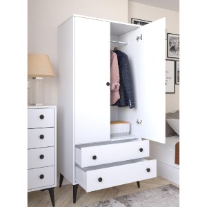 Artelibre - 14870043 ΝΤΟΥΛΑΠΑ ΔΙΦΥΛΛΗ AMARI ΛΕΥΚΟ ΜΟΡΙΟΣΑΝΙΔΑ 82X48X180CM