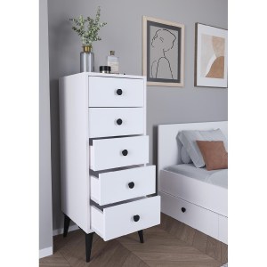 Artelibre - 14870049 ΣΥΡΤΑΡΙΕΡΑ AMARI ΛΕΥΚΟ ΜΟΡΙΟΣΑΝΙΔΑ 43X43X114CM