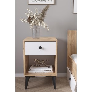 Artelibre - 14870063 ΚΟΜΟΔΙΝΟ AMARI ΔΡΥΣ/ΛΕΥΚΟ ΜΟΡΙΟΣΑΝΙΔΑ 43X43X67.5CM