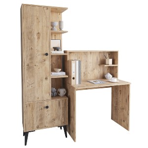 Artelibre - 14870070 ΓΡΑΦΕΙΟ ΜΕ ΡΑΦΙΑ DIALLO ΔΡΥΣ ΜΟΡΙΟΣΑΝΙΔΑ 150X50X123CM