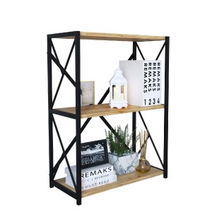 Artelibre - 14870075 ΒΙΒΛΙΟΘΗΚΗ JAWARA ΔΡΥΣ/ΜΑΥΡΟ ΜΟΡΙΟΣΑΝΙΔΑ/ΜΕΤΑΛΛΟ 70X34X78.5CM