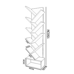 Artelibre - 14870090 ΒΙΒΛΙΟΘΗΚΗ BADRU ΚΑΡΥΔΙ ΜΟΡΙΟΣΑΝΙΔΑ 40X19.5X150CM