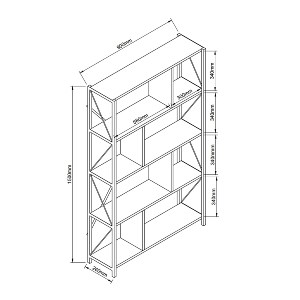Artelibre - 14870094 ΒΙΒΛΙΟΘΗΚΗ JUMA ΜΑΥΡΟ ΜΟΡΙΟΣΑΝΙΔΑ 90X26X150CM