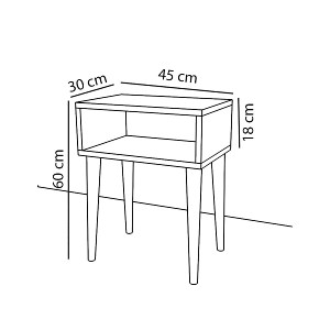 Artelibre - 14870127 ΚΟΜΟΔΙΝΟ GANIRU CORDOBA ΜΟΡΙΟΣΑΝΙΔΑ/ΞΥΛΟ 45X30X60CM