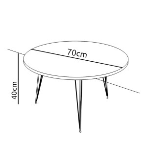 Artelibre - 14870179 ΤΡΑΠΕΖΑΚΙ ΣΑΛΟΝΙΟΥ TAYO ΓΚΡΙ ΜΟΡΙΟΣΑΝΙΔΑ/ΜΕΤΑΛΛΟ Φ70X40CM